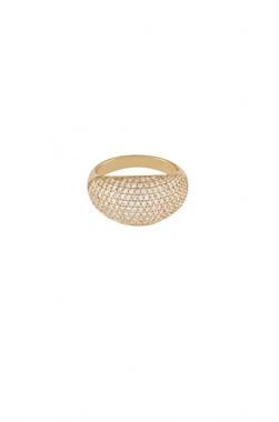 NEW ETTIKA women's crystal cluster knockout ring in 18k gold plated